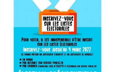 Élections 2022 : Inscriptions sur les listes électorales