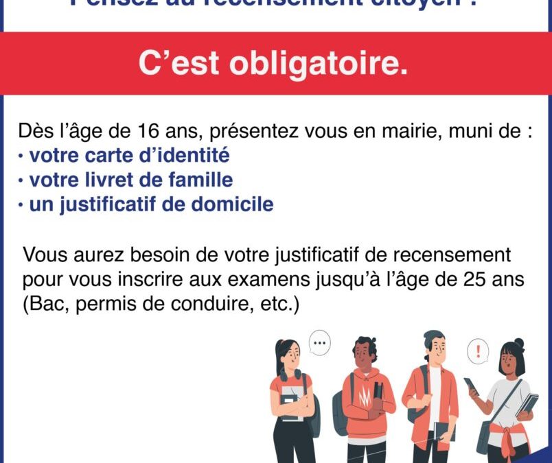 Recensement citoyen : une démarche obligatoire à 16 ans